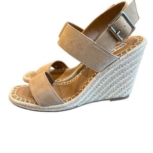 Steve Madden Tan Suede Espadrille Wedge Sandals